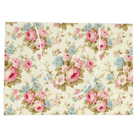 Romantisch Roze Engels Rozen op Bord Geel Groot Cadeauzakje (Achterkant)