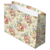 Romantisch Roze Engels Rozen op Bord Geel Groot Cadeauzakje (Achterkant Gekanteld)