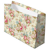 Romantisch Roze Engels Rozen op Bord Geel Groot Cadeauzakje (Voorkant Gekanteld)