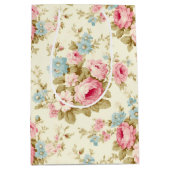 Romantisch Roze Engels Rozen op Bord Geel Medium Cadeauzakje (Voorkant)