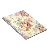 Romantisch Roze Engels Rozen op Bord Geel Notitieboek (Rechterzijde)