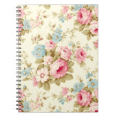 Romantisch Roze Engels Rozen op Bord Geel Notitieboek (Voorkant)