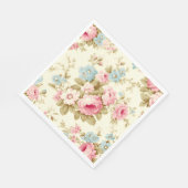Romantisch Roze Engels Rozen op Bord Geel Servet (Hoek)