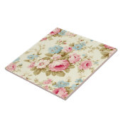 Romantisch Roze Engels Rozen op Bord Geel Tegeltje (Zijkant)