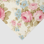 Romantisch Roze Engels Rozen op Bord Geel Tissuepapier (Detail)