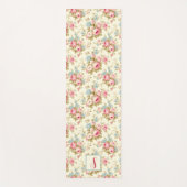 Romantisch Roze Engels Rozen op geel w / Monogram Yogamat (Voorkant)