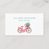 Romantisch Roze Fiets Bloemen bezorgen Bloemen Visitekaartje (Voorkant)