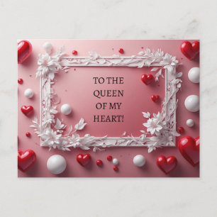 Romantisch roze frame met witte bloemhoeken feestdagenkaart