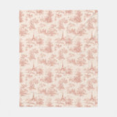 Romantisch roze Frans toile plattelandspatroon (2) Fleece Deken (Voorkant)