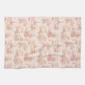 Romantisch roze Frans toile plattelandspatroon (2) Theedoek (Horizontaal)