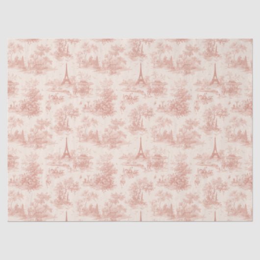 Romantisch roze Frans Toile plattelandspatroon (2) Tissuepapier (Voorkant)