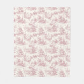 Romantisch roze Frans toile plattelandspatroon (3) Fleece Deken (Voorkant)