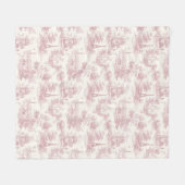 Romantisch roze Frans toile plattelandspatroon (3) Fleece Deken (Voorkant (Horizontaal))