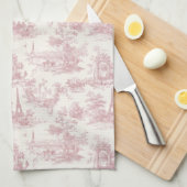Romantisch roze Frans toile plattelandspatroon (3) Theedoek (Quarter Fold)