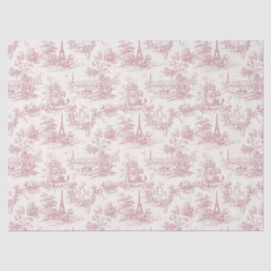 Romantisch roze Frans Toile plattelandspatroon (3) Tissuepapier (Voorkant)