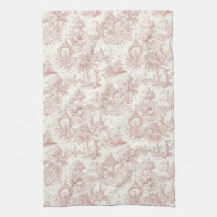 Romantisch roze Frans toile plattelandspatroon (5) Theedoek