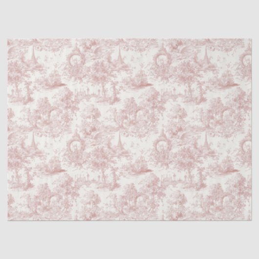 Romantisch roze Frans toile plattelandspatroon (5) Tissuepapier (Voorkant)