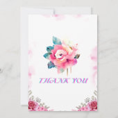 Romantisch roze gevouwen bruiloft uitnodiging (Achterkant)