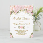 Romantisch Roze & Goud Bloemen Vrijgezellenfeest U Kaart (Staand voorkant)