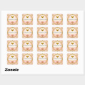 💗 Romantisch Roze Gouden Hart Thema ✨ Vierkante Sticker (Vel)