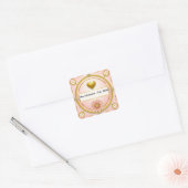 💗 Romantisch Roze Gouden Hart Thema ✨ Vierkante Sticker (Envelop)