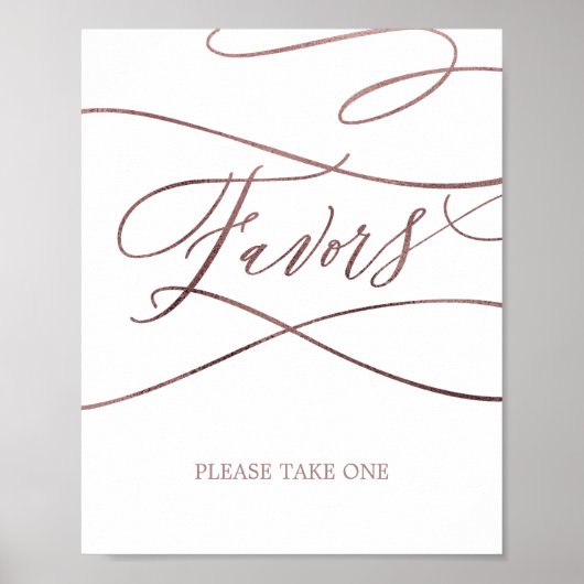 Romantisch roze gouden kalligrafie bruiloft favori poster (Voorkant)