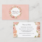 Romantisch Roze Gouden Stippen Roos Bloemen Make-u Visitekaartje (Voorkant / Achterkant)