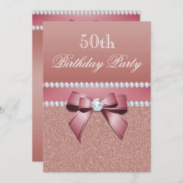 Romantisch Roze Gouden Verjaardagsfeestje Kaart