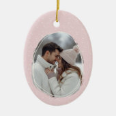 Romantisch Roze Hand getekend Rustiek Lijst Foto Keramisch Ornament (Voorkant)