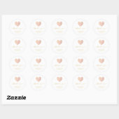 Romantisch Roze Hart Bedankt Ondersteunende Zaken Ronde Sticker (Vel)