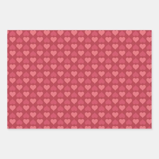 Romantisch roze hart inpakpapier vel (Voorkant)
