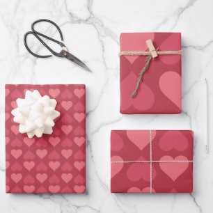 Romantisch roze hart inpakpapier vel