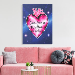 Romantisch Roze Hart Liefde Kunst Print