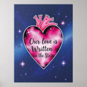 Romantisch Roze Hart Liefde Kunst Print (Voorkant)