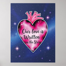 Romantisch Roze Hart Liefde Kunst Print