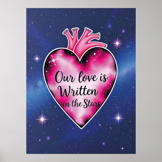 Romantisch Roze Hart Liefde Kunst Print (Voorkant)