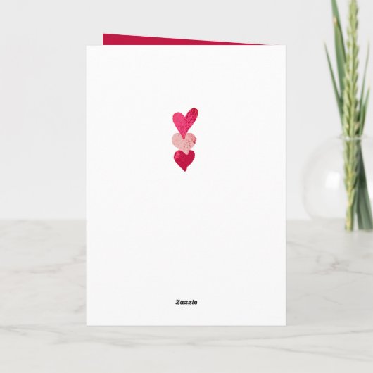 Romantisch Roze Hart Paar Foto Valentijn's Day Feestdagen Kaart (Achterkant)