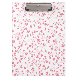 Romantisch Roze Hart Ranken Wit Patroon Klembord