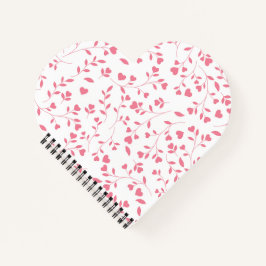 Romantisch Roze Hart Ranken Wit Patroon Notitieboek