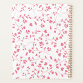 Romantisch Roze Hart Ranken Wit Patroon Planner (Achterkant)