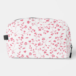 Romantisch Roze Hart Ranken Witte Patroon Toilettasje