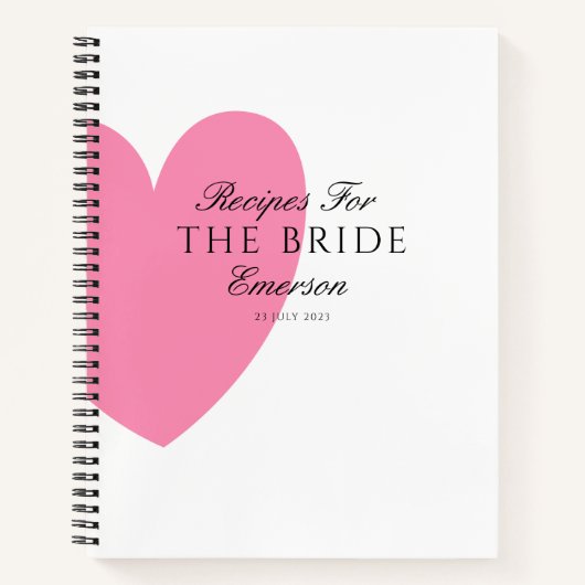 Romantisch Roze Hart Vrijgezellenfeest Cadeaurecep Notitieboek (Voorkant)