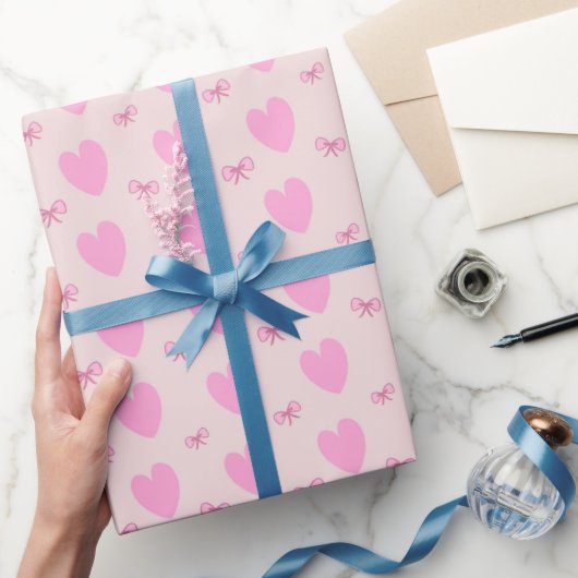 Romantisch Roze Harten en Valentijnsdag Cadeaupapi Cadeaupapier (Geschenken)
