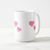 Romantisch roze harten ontwerp - Geurkaars Koffiemok (Voorkant rechts)