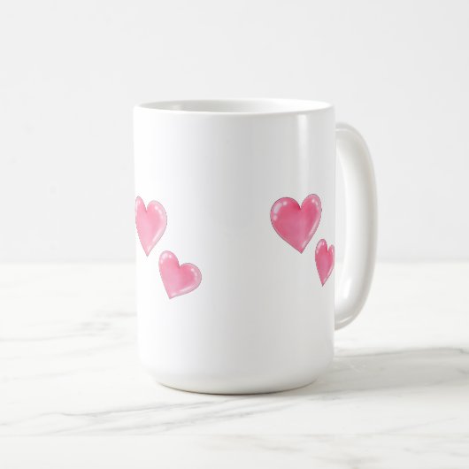 Romantisch roze harten ontwerp - Geurkaars Koffiemok (Voorkant rechts)