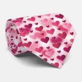 Romantisch Roze Harten Patroon Valentijnsdag Thema Stropdas (Opgerold)