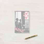 Romantisch roze harten XOXO Foto Post-it® Notes (Op bureau)