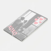 Romantisch roze harten XOXO Foto Post-it® Notes (Schuin)