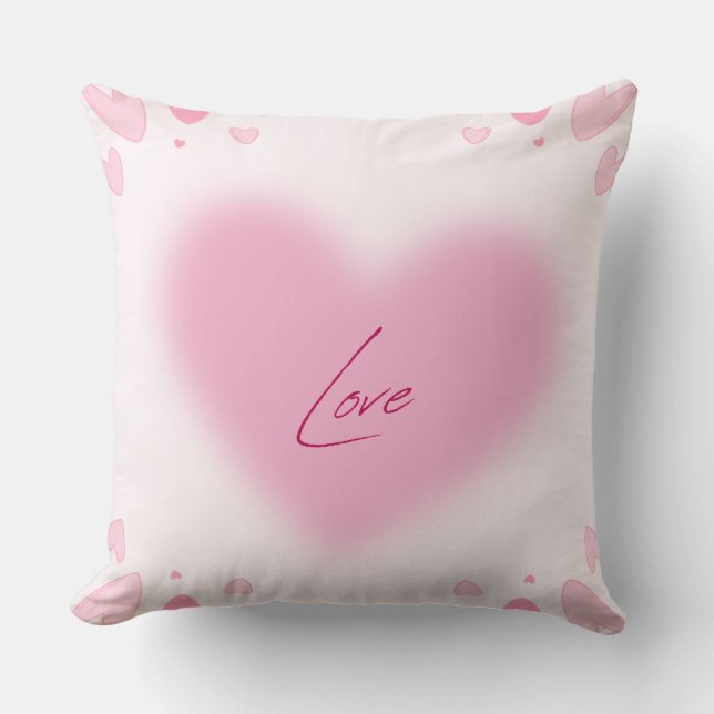 Romantisch roze hartenontwerp | Moderne liefde  Kussen (Voorkant)