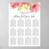 Romantisch Roze Hibiscus Trouwstoel Grafiek Poster (Voorkant)